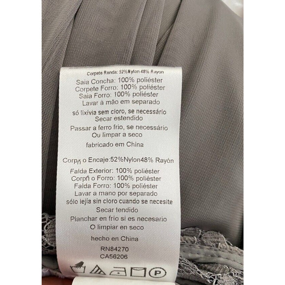 David's Bridal - Lace low back grey Maxi special occasion dress women size 12 - Picture 6 of 6